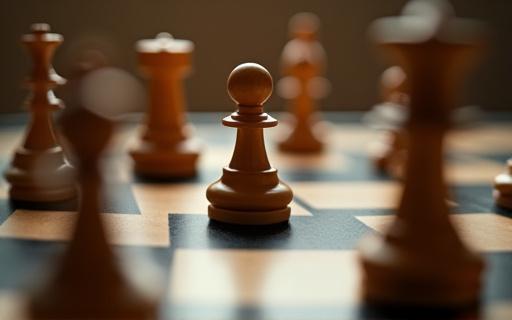 A chess board with pieces in motion, symbolizing strategic planning.